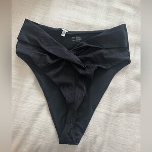 Aerie Black High-Cut Cheeky Bikini Bottom